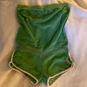 Green strapless shorts jumper
